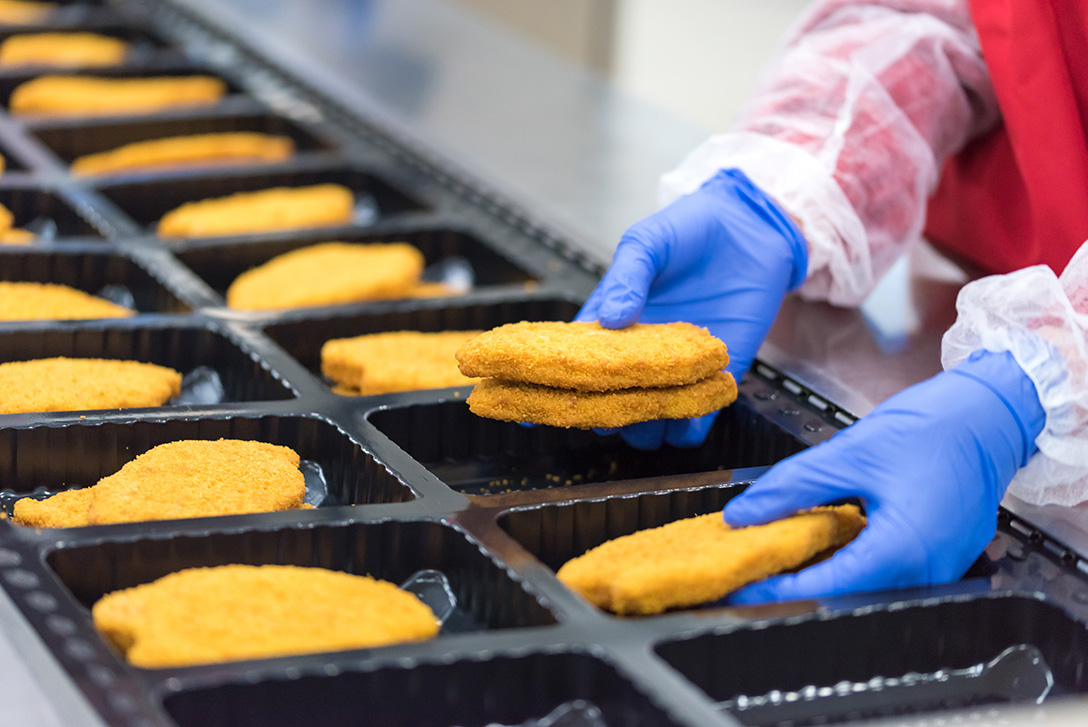 Personne servant de la nourriture pour une industrie alimentaire en Allemagne et les PAI et process agroalimentaire