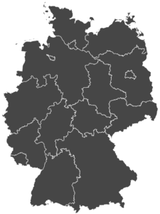 carte grise de l'Allemagne divisée par région ou Bundesländer