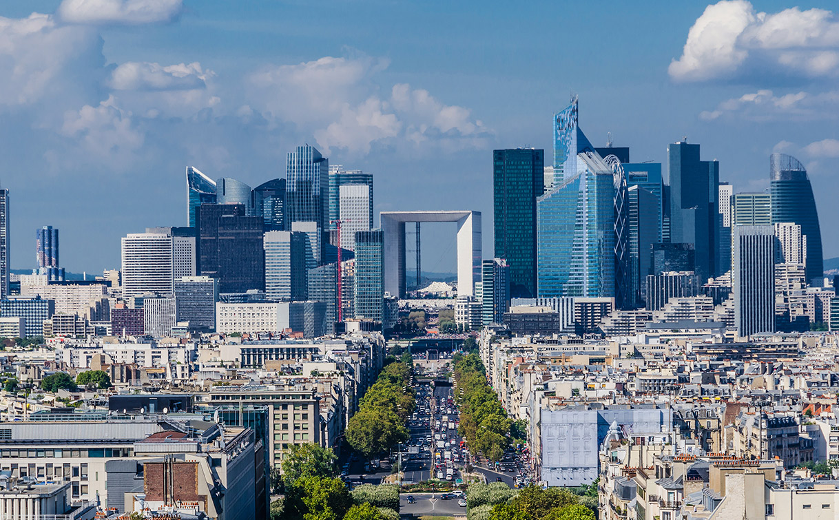 Das Hochhausviertel la Défense in Paris